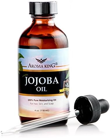100% Pure Natural Organic Golden Jojoba Oil, 64 OZ Amber Bottle Includes a Dropper by Aroma King - 100% Pure Moisturizing Oil, GREAT FOR HAIR, SKIN, AND SCALP ...