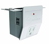 Westinghouse T91001 Outlet Valet Portable Charging Station with 1 Grounded Outlet & 2 USB Ports , White