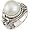 Stellar Freshwater Cultured Pearl Ring with Fleur de Lis Trim set in Sterling Silver & 14 karat Yell(6)