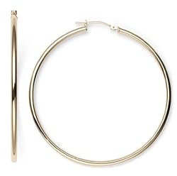 Duragold 14k Yellow Gold Hoop Earrings, (1.97" Diameter)