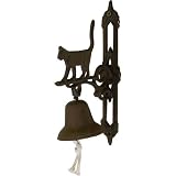 Mini Old Style Cast Iron Doorbell ~ Cat or Rooster design, rust antiqued, Cat