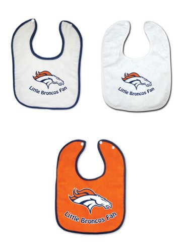 Denver Broncos 3 Pack Snap Bib Set