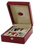 Watch Case For 4 Watches Red Leather Tech Swiss SALE