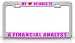 MY HEART BELONGS TO A FINANCIAL ANALYST Occupation Metal Auto License Plate Frame Tag Holder, Chrome/Pink