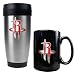Houston Rockets NBA Stainless Steel Travel Tumbler & Black Ceramic Mug Set - Primary Logo by Great American Products