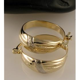 Elegant 18K Gold Filled Designer Two Tone Hoop Earrings
