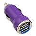 Gtmax Purple 2-port USB Car Charger Adapter with 2a with Blue Wrist Strap Lanyard