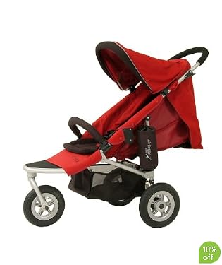 Air Buggy Mimi 3-Wheeler Pushchair - Silver/Red