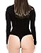 Inital Women's Long Sleeve Bodysuit Round Neck Stretchy Leotard Top 13 Color