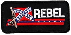 Rebel Flag Embroidered Patch Confederate Civil War Iron-On Emblem