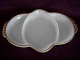 Fire King Oven Ware Milk Glass Divided Relish Candy Serving Dish