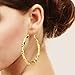 14K Gold Plated Hollow Round Bamboo Hoop Earings. 7 Different Sizes from .75
