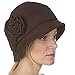 Sakkas Womens Wool Blend Foldable Cloche Bucket Hat with Flower Accent
