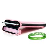 Pink Apple iPad MB292LL/A Tablet Snug Fit Canteen Style Hard Cube Case with Tilt Stand for Apple Ipad Tablet + VG Live * Laugh * Love Silicone Wrist band!!!