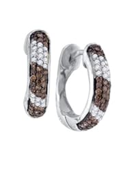 10KT White Gold 0.65 CTW Diamond Fashion Hoops
