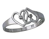 Dual Heart Diamond Ring in 10kt White Gold