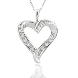 10k White Heart Diamond Pendant