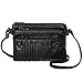 Women Treble Pockets Small Crossbody Bag Cell Phone Purse Wallet(Black)
