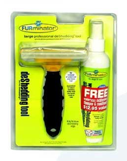 FURminator LARGE deshedding tool/brush + Waterless Shampoo/Conditioner BONUS PACK