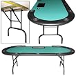 Full-Sized 9-Player Poker Table w/ Dealer Area, Green Felt