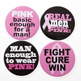Men's Pink Ribbon Buttons