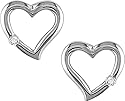 10K White Gold .03 ctw Diamond Heart Earrings