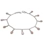 Silver Rosequartz Gemstone Anklets 9.75 inches