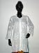 White Tunic Yoga Cotton Kurti Clothing of India Casual Summer Dresses Chikan Embroidery Size M
