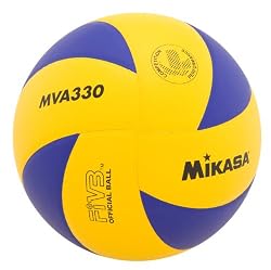 Mikasa MVA330 Spiral Club Volleyball (Blue/Yellow)