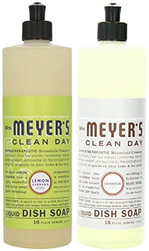 Mrs. Meyer's Clean Day Dish Soap, Lemon Verbena & Lavender, 16 Oz Each