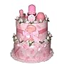 Healthy Baby Diaper Cake for Newborn Girls - Shower Gift Idea or Table Centerpiece