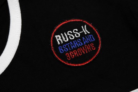 ★カレッヂテイストのサーフT★[RUSS-K]袖ラインナンバリングホッケー長袖Tシャツ[XL(LL)サイズあり][FINEBOYS掲載][NEWS 山下クン着用]/ラスケー