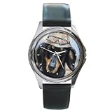 Limited Edition Violano Round Leather Watch Dachshund Military Troops