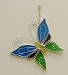 Blue and Green Stained Glass Butterfly Suncatcher