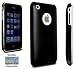 Black Polycarbonate Slim Fit Case for iPhone 3G / 3GS + DBROTH Microfiber Cleaning Cloth