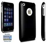 Black Polycarbonate Slim Fit Case for iPhone 3G / 3GS + DBROTH Microfiber Cleaning Cloth