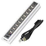 TRIXES 10 Ports USB 2.0 HUB High Speed for PC Laptop Mac