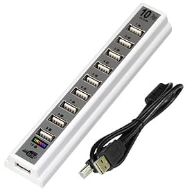 TRIXES 10 Ports USB 2.0 HUB High Speed for PC Laptop Mac