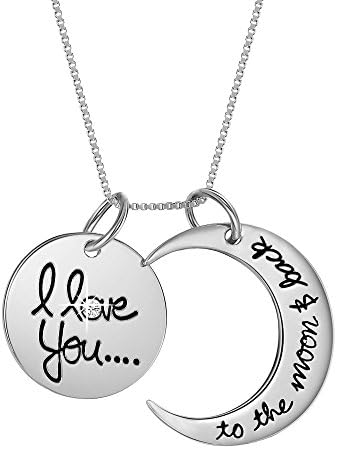 Fancydeli® Valentines Day Gifts "I Love You to the Moon and Back" Women Pendant Necklace for Her