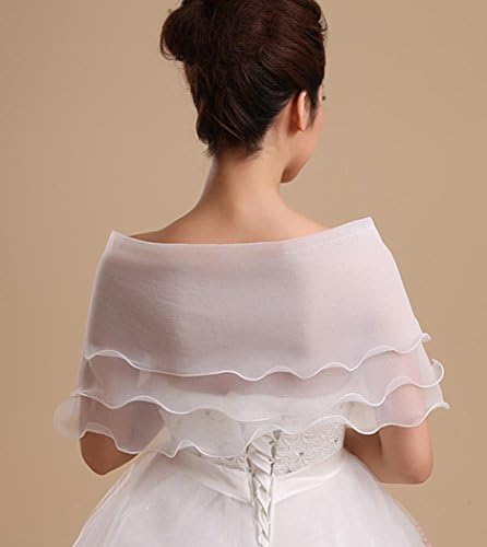 Nameilisha Organza Shrug Bridal Tulle Wrap Shawl Party Evening Jacket Coat17008IV