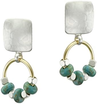Marjorie Baer Square with Beaded Ring Clip on Earring