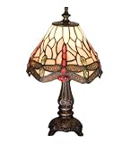 Meyda 11.5H Tiffany Scarlet Dragonfly Mini Lamp