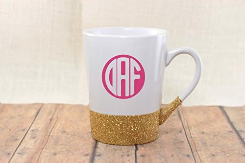 Monogram Glitter Coffee Mug 14oz