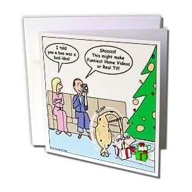 Rich Diesslins Funny Christmas Cartoons - Bad Christmas Present Idea - Funniest Home Videos - Greeting Cards-12 Greeting Cards with envelopes
