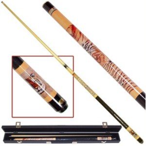 Siberian Tiger Billiard Pool Cue with Case