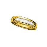 14K Yellow Gold 1/3 ct. Diamond Baguette Cut Men's Wedding Band