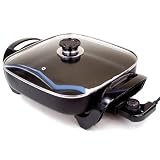 Captain Cook - Faitout électrique - Taille Cuisson : 30x30x6cm - Thermostat réglable - 1500W