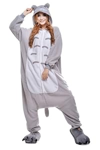 Halloween Animal Pajamas Unisex Sleeping Wear Kigurumi Onesie Cosplay Costumes (XL, totoro)