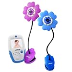 Agptek Handheld Portable Interference Free Wireless Digital 2.5" vido color baby monitor Wireless Camera Daisy-(Day & Night) (Video&Audio) Infant Nursery Monitor with rechargeable receiver w/2 Packs CCTV Surveillance Cameras(1 Plus 2 blue and purple)