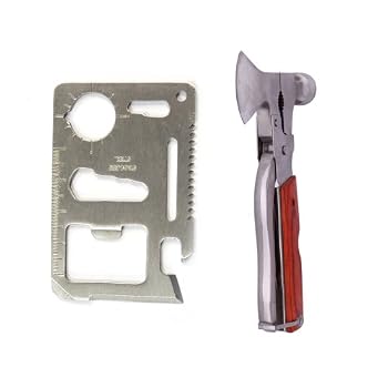 Multi-function Portable Stainless Tool and Hammer Ax Knife Sawtooth Screwdrive